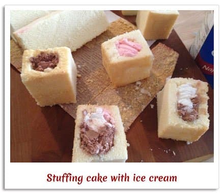 how to stuff your cake with ice cream for fried ice cream cake fondue